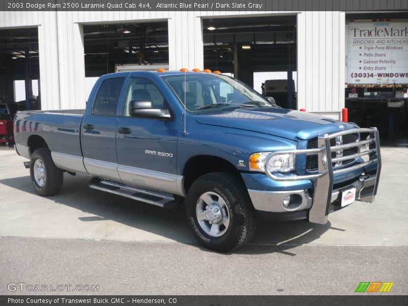 Atlantic Blue Pearl / Dark Slate Gray 2003 Dodge Ram 2500 Laramie Quad Cab 4x4