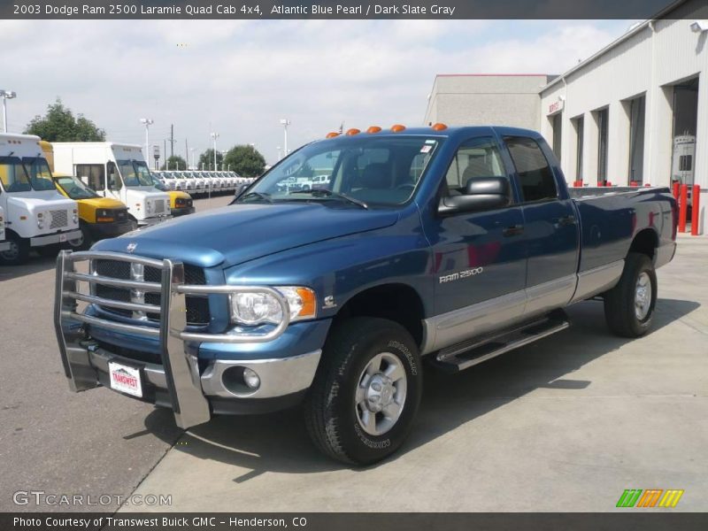 Atlantic Blue Pearl / Dark Slate Gray 2003 Dodge Ram 2500 Laramie Quad Cab 4x4
