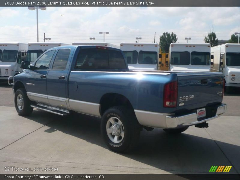 Atlantic Blue Pearl / Dark Slate Gray 2003 Dodge Ram 2500 Laramie Quad Cab 4x4