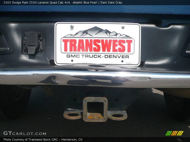 Atlantic Blue Pearl / Dark Slate Gray 2003 Dodge Ram 2500 Laramie Quad Cab 4x4