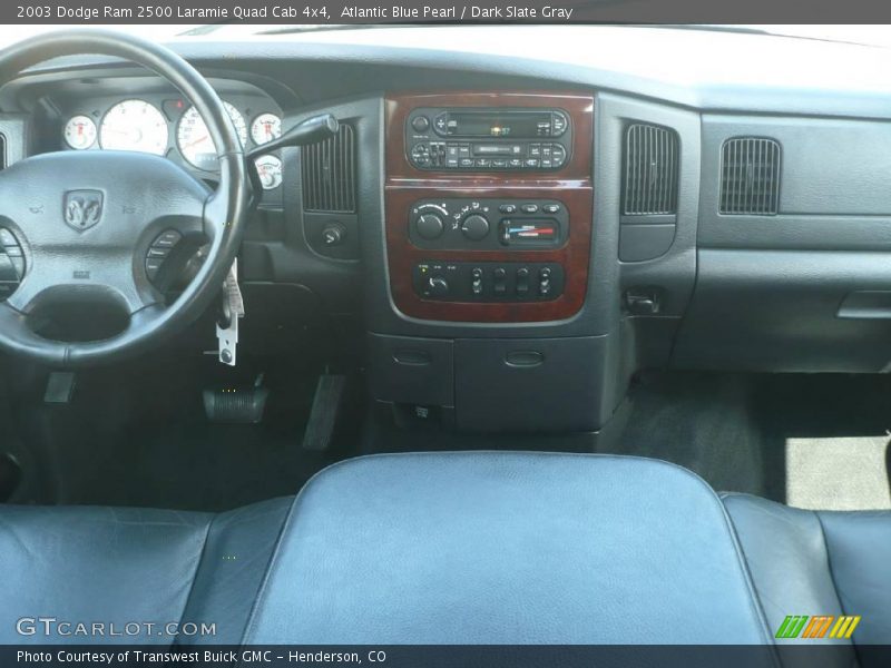 Atlantic Blue Pearl / Dark Slate Gray 2003 Dodge Ram 2500 Laramie Quad Cab 4x4