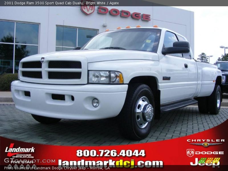 Bright White / Agate 2001 Dodge Ram 3500 Sport Quad Cab Dually
