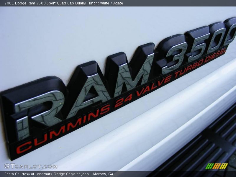 Bright White / Agate 2001 Dodge Ram 3500 Sport Quad Cab Dually