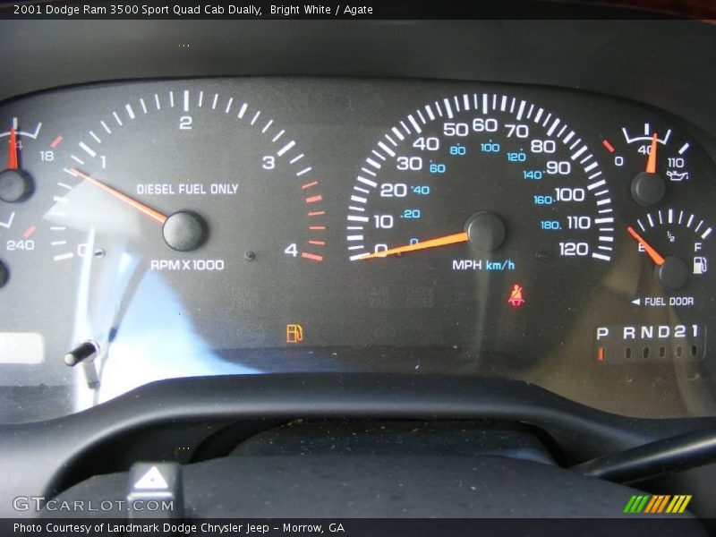 Bright White / Agate 2001 Dodge Ram 3500 Sport Quad Cab Dually