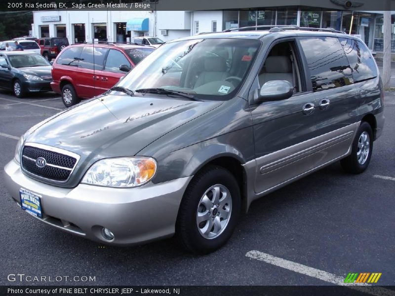 Sage Green Metallic / Beige 2005 Kia Sedona EX