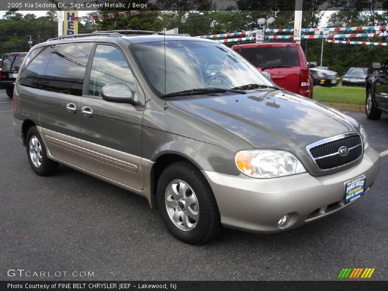Sage Green Metallic / Beige 2005 Kia Sedona EX