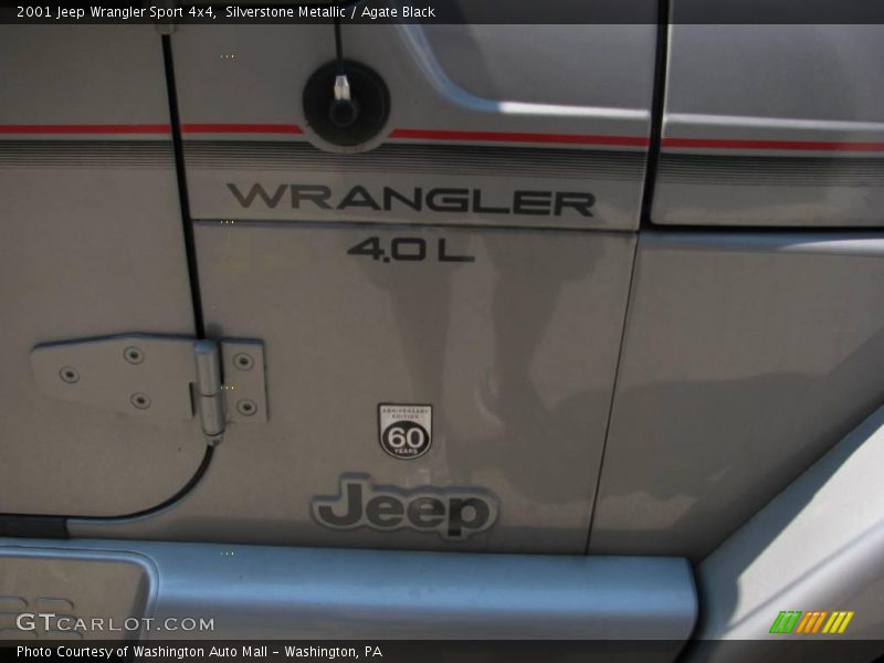 Silverstone Metallic / Agate Black 2001 Jeep Wrangler Sport 4x4
