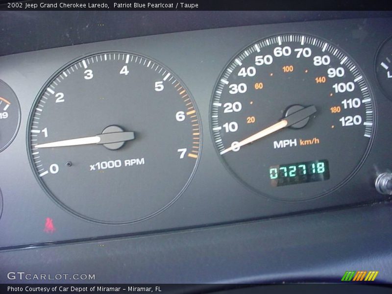 Patriot Blue Pearlcoat / Taupe 2002 Jeep Grand Cherokee Laredo