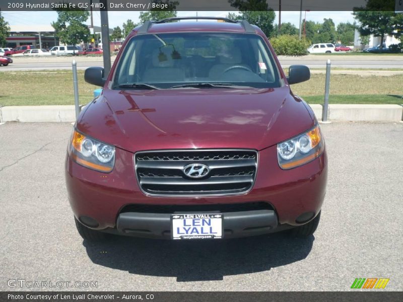 Dark Cherry / Beige 2009 Hyundai Santa Fe GLS 4WD