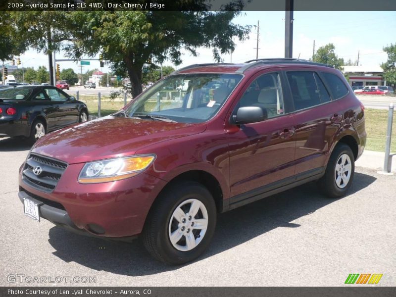 Dark Cherry / Beige 2009 Hyundai Santa Fe GLS 4WD