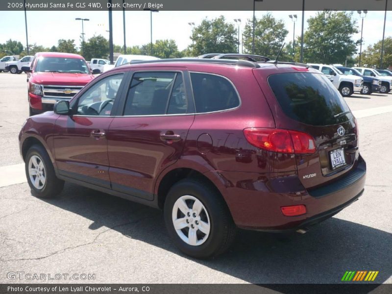 Dark Cherry / Beige 2009 Hyundai Santa Fe GLS 4WD