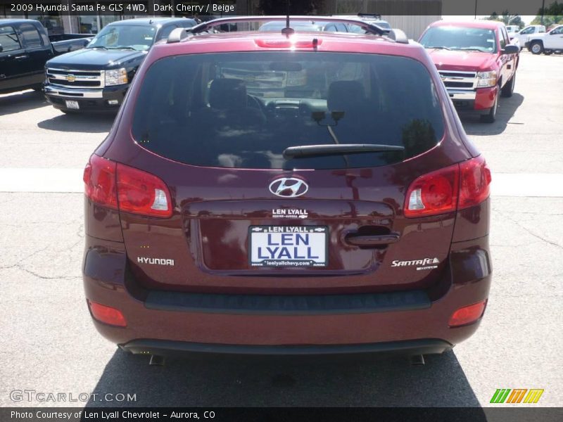 Dark Cherry / Beige 2009 Hyundai Santa Fe GLS 4WD