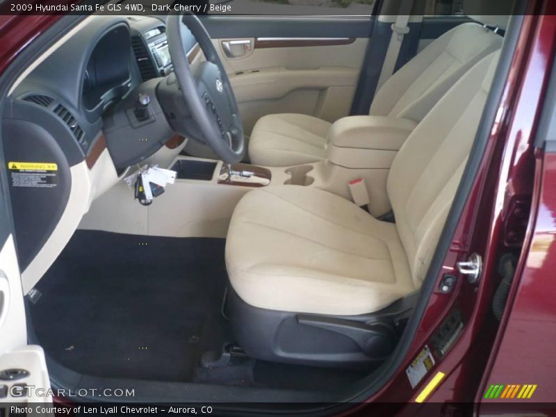 Dark Cherry / Beige 2009 Hyundai Santa Fe GLS 4WD