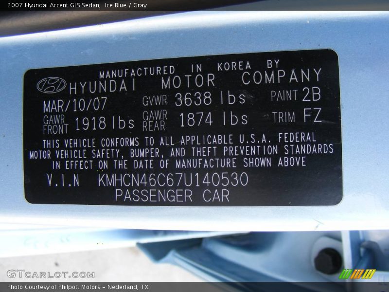 Ice Blue / Gray 2007 Hyundai Accent GLS Sedan