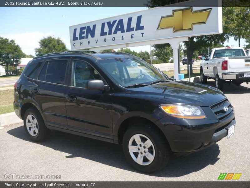 Ebony Black / Gray 2009 Hyundai Santa Fe GLS 4WD