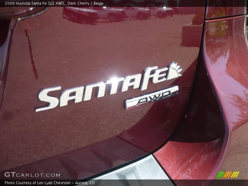 Dark Cherry / Beige 2009 Hyundai Santa Fe GLS 4WD
