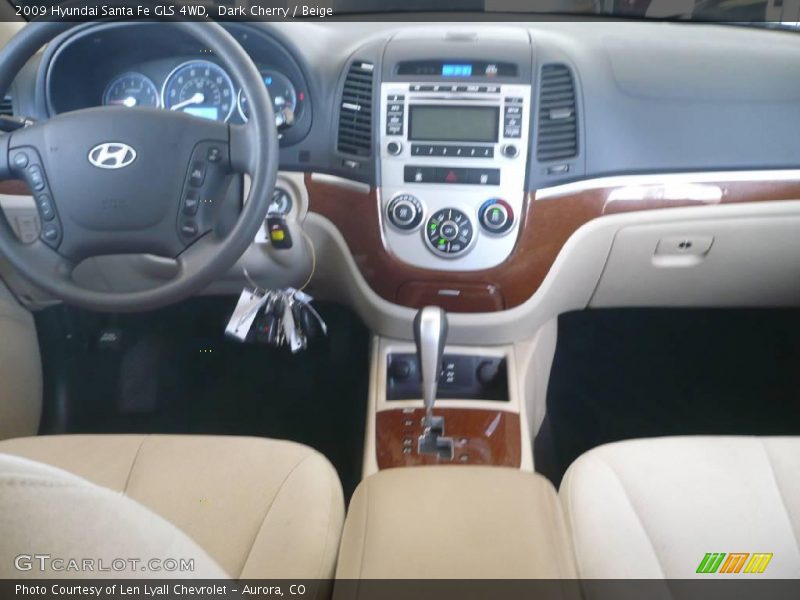 Dark Cherry / Beige 2009 Hyundai Santa Fe GLS 4WD
