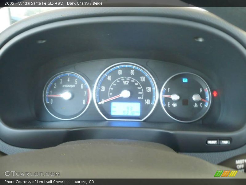 Dark Cherry / Beige 2009 Hyundai Santa Fe GLS 4WD