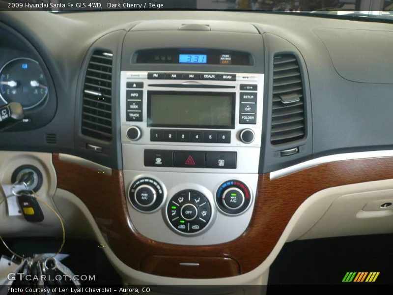 Dark Cherry / Beige 2009 Hyundai Santa Fe GLS 4WD