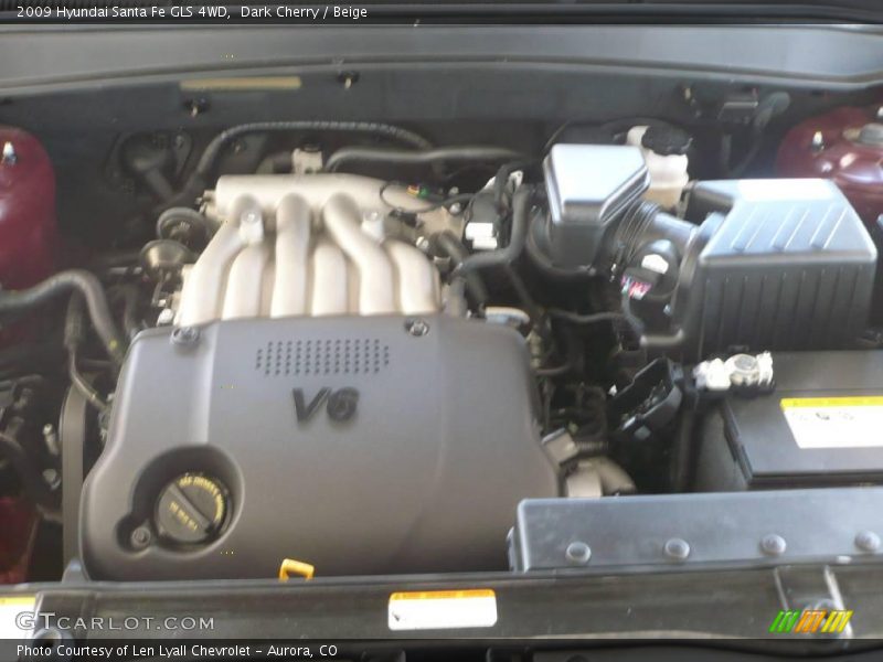 Dark Cherry / Beige 2009 Hyundai Santa Fe GLS 4WD