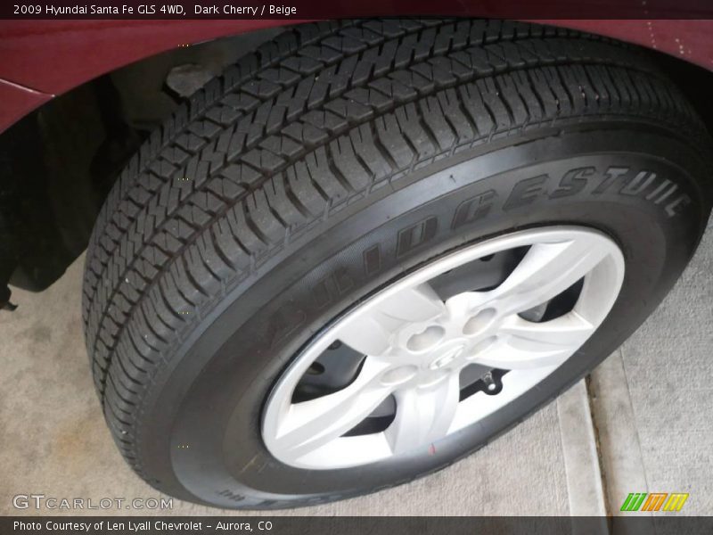 Dark Cherry / Beige 2009 Hyundai Santa Fe GLS 4WD