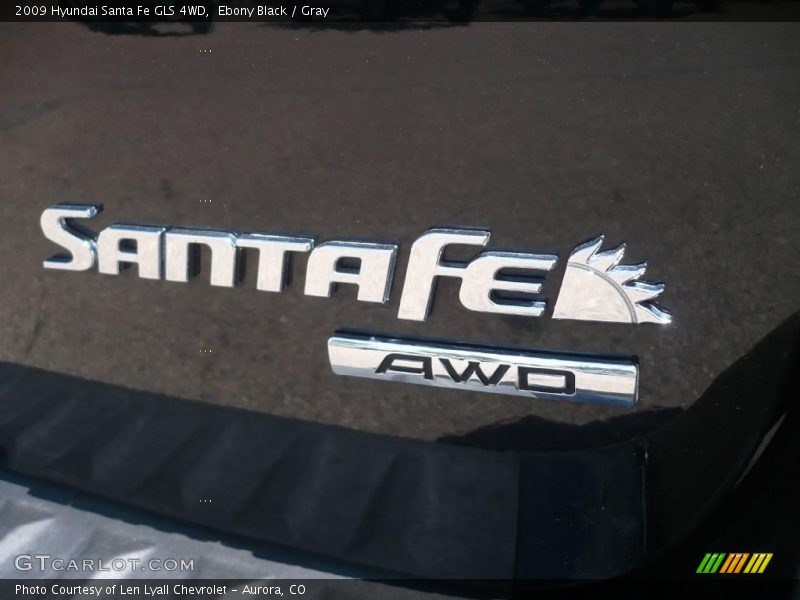 Ebony Black / Gray 2009 Hyundai Santa Fe GLS 4WD