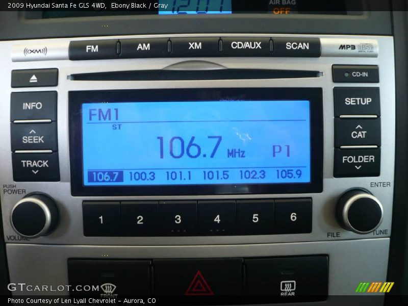 Ebony Black / Gray 2009 Hyundai Santa Fe GLS 4WD