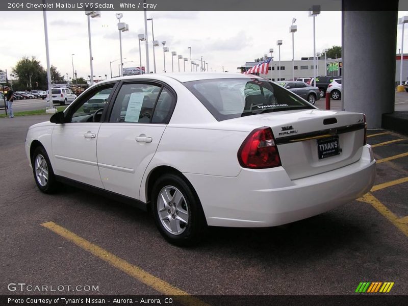 White / Gray 2004 Chevrolet Malibu LS V6 Sedan