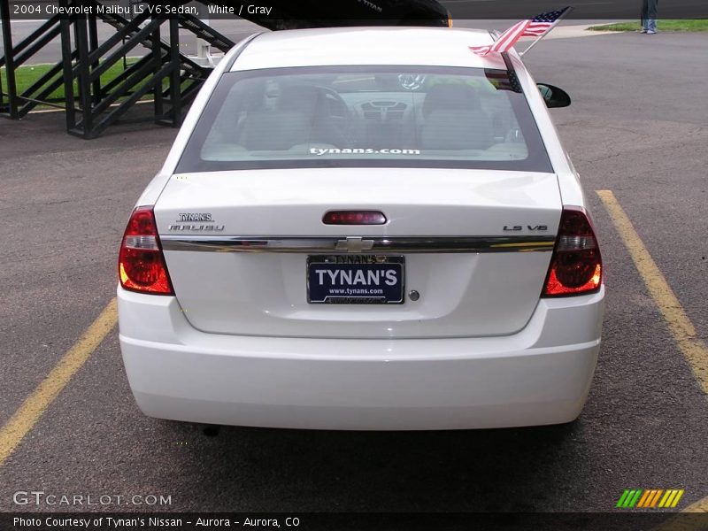 White / Gray 2004 Chevrolet Malibu LS V6 Sedan