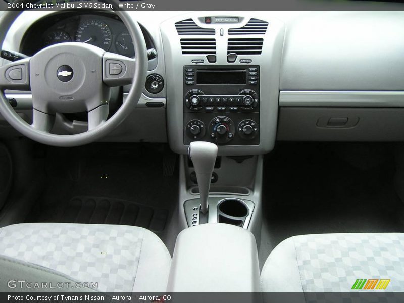 White / Gray 2004 Chevrolet Malibu LS V6 Sedan