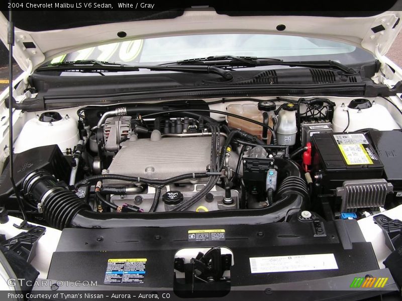 White / Gray 2004 Chevrolet Malibu LS V6 Sedan