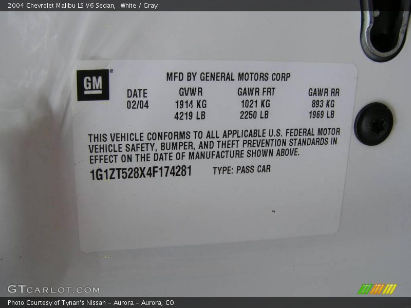 White / Gray 2004 Chevrolet Malibu LS V6 Sedan