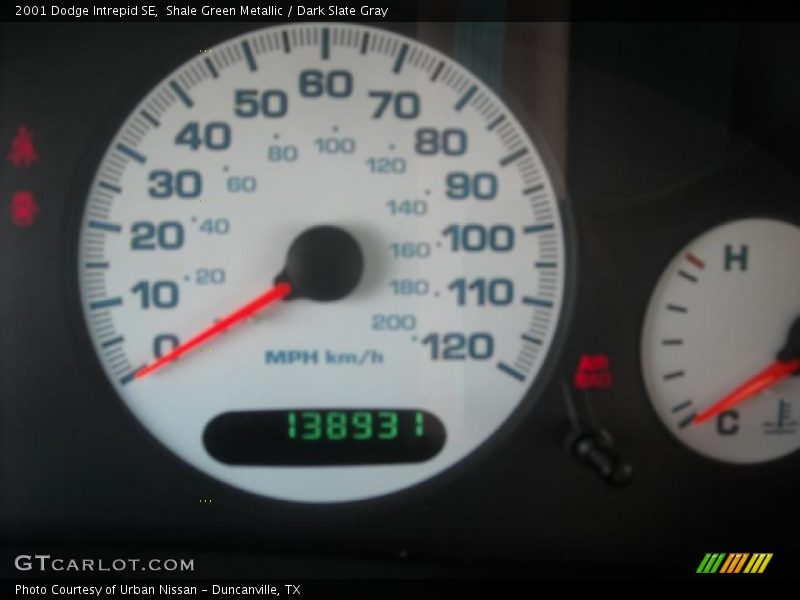 Shale Green Metallic / Dark Slate Gray 2001 Dodge Intrepid SE