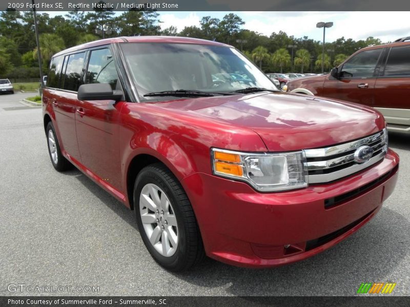 Redfire Metallic / Medium Light Stone 2009 Ford Flex SE
