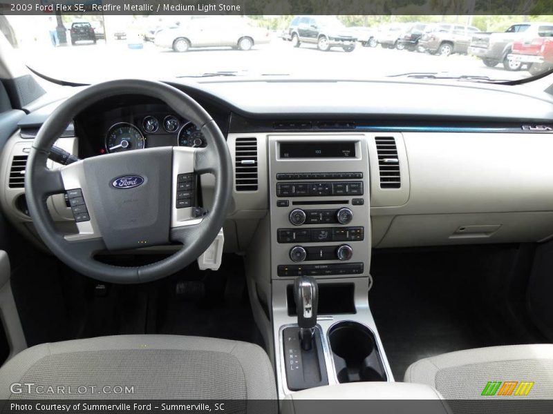 Redfire Metallic / Medium Light Stone 2009 Ford Flex SE