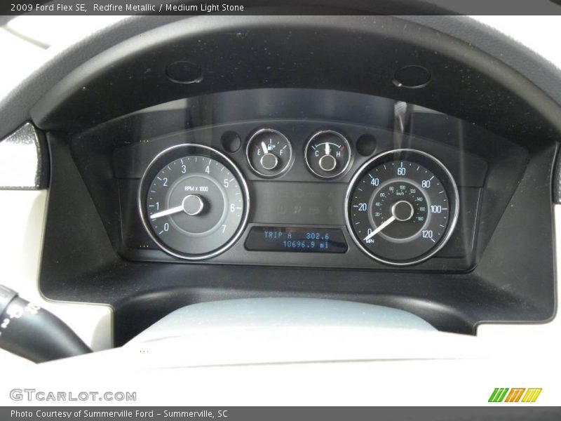 Redfire Metallic / Medium Light Stone 2009 Ford Flex SE