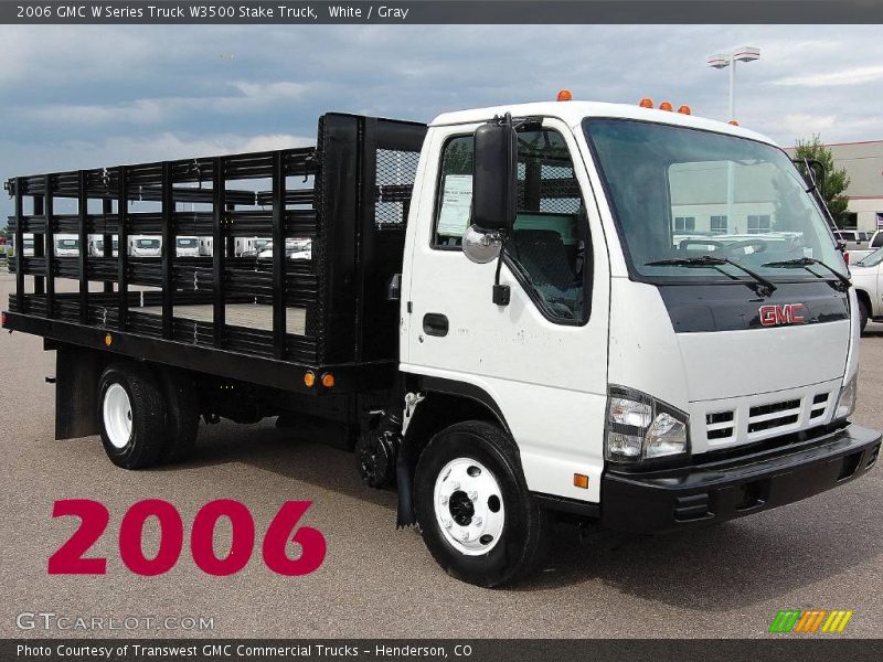 White / Gray 2006 GMC W Series Truck W3500 Stake Truck