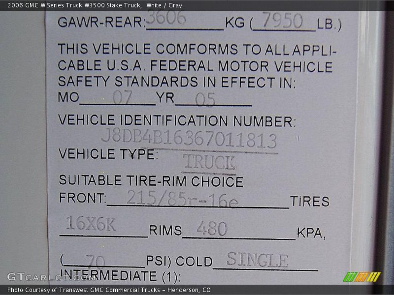 White / Gray 2006 GMC W Series Truck W3500 Stake Truck