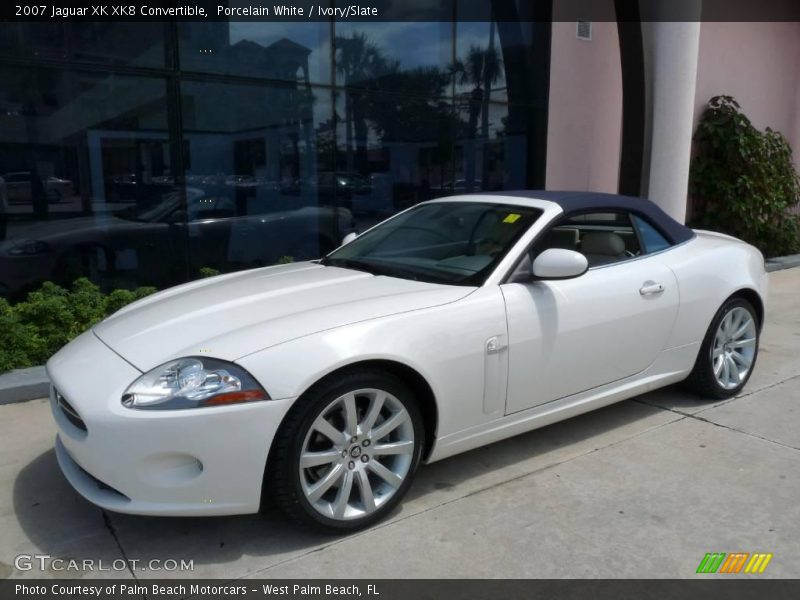 Porcelain White / Ivory/Slate 2007 Jaguar XK XK8 Convertible