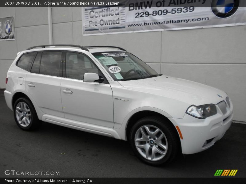 Alpine White / Sand Beige Nevada Leather 2007 BMW X3 3.0si