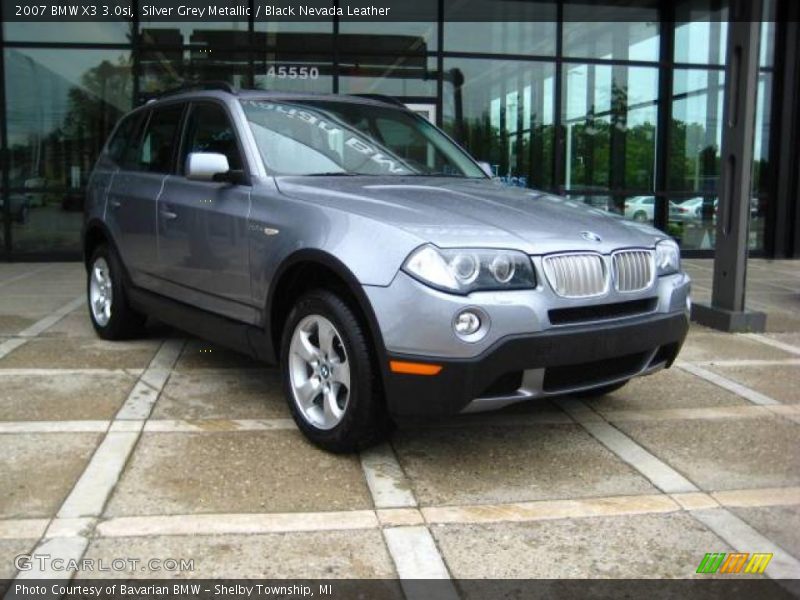 Silver Grey Metallic / Black Nevada Leather 2007 BMW X3 3.0si