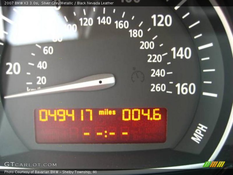 Silver Grey Metallic / Black Nevada Leather 2007 BMW X3 3.0si