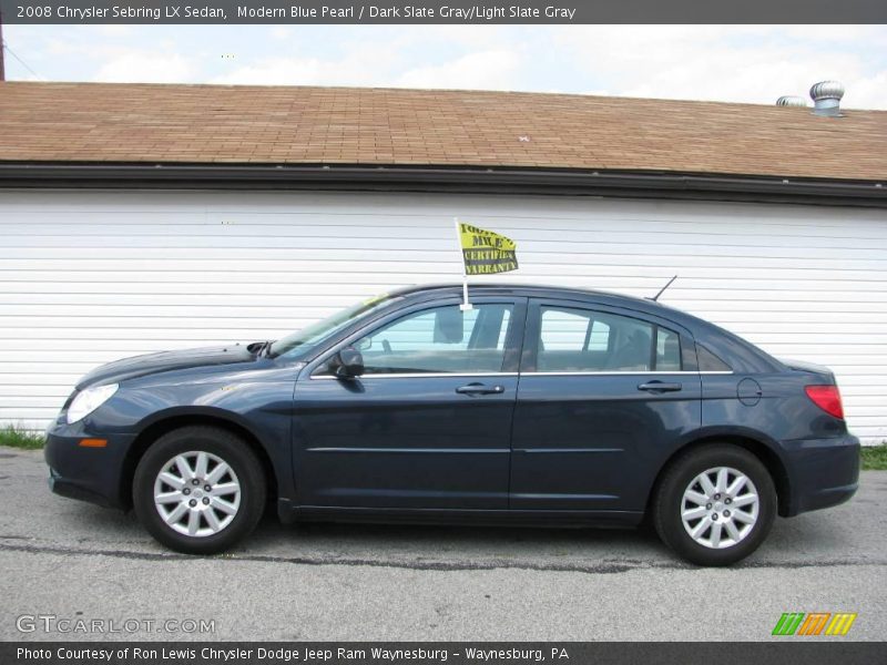 Modern Blue Pearl / Dark Slate Gray/Light Slate Gray 2008 Chrysler Sebring LX Sedan