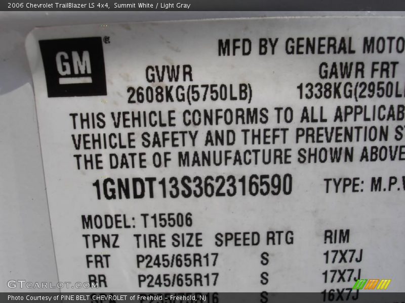 Summit White / Light Gray 2006 Chevrolet TrailBlazer LS 4x4