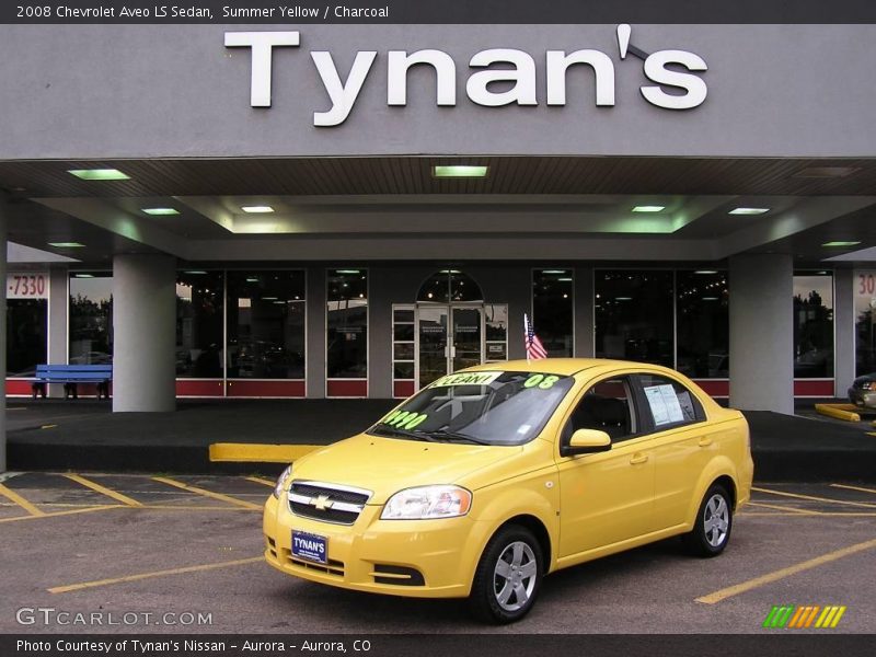 Summer Yellow / Charcoal 2008 Chevrolet Aveo LS Sedan