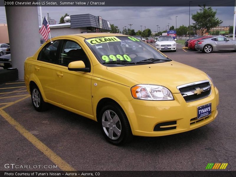 Summer Yellow / Charcoal 2008 Chevrolet Aveo LS Sedan