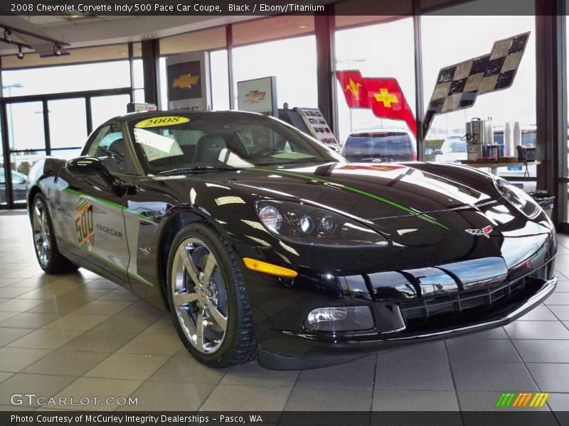 Black / Ebony/Titanium 2008 Chevrolet Corvette Indy 500 Pace Car Coupe
