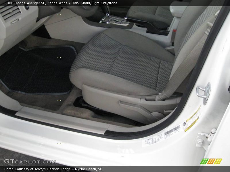Stone White / Dark Khaki/Light Graystone 2008 Dodge Avenger SE