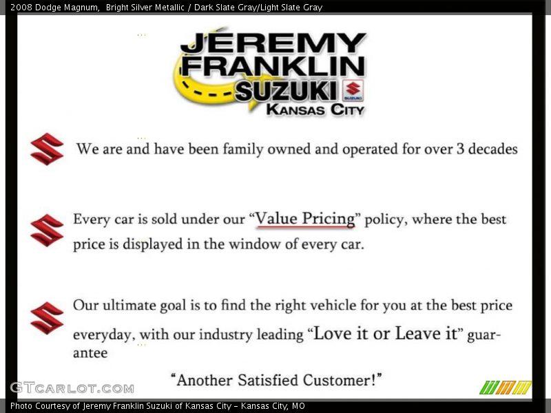 Bright Silver Metallic / Dark Slate Gray/Light Slate Gray 2008 Dodge Magnum