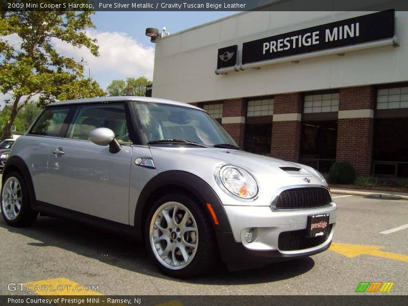 Pure Silver Metallic / Gravity Tuscan Beige Leather 2009 Mini Cooper S Hardtop